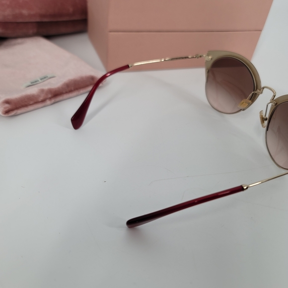 Miu Miu Sunglasses SMU-53R 52mm Brown Burgundy with Box and Case - Picture 3 of 10